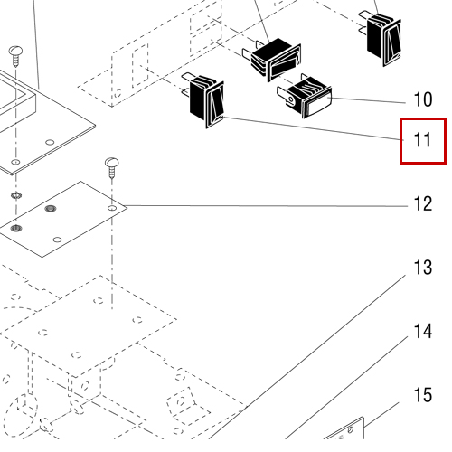 Switch,Spst On/Off Illum-Red C